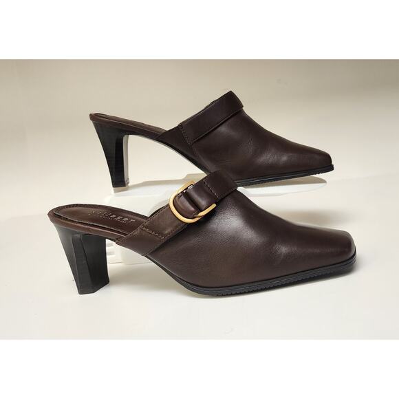 Liz Claiborne Larkin Brown Leather Upper Mule Sandals Size 9.5M - Picture 1 of 11